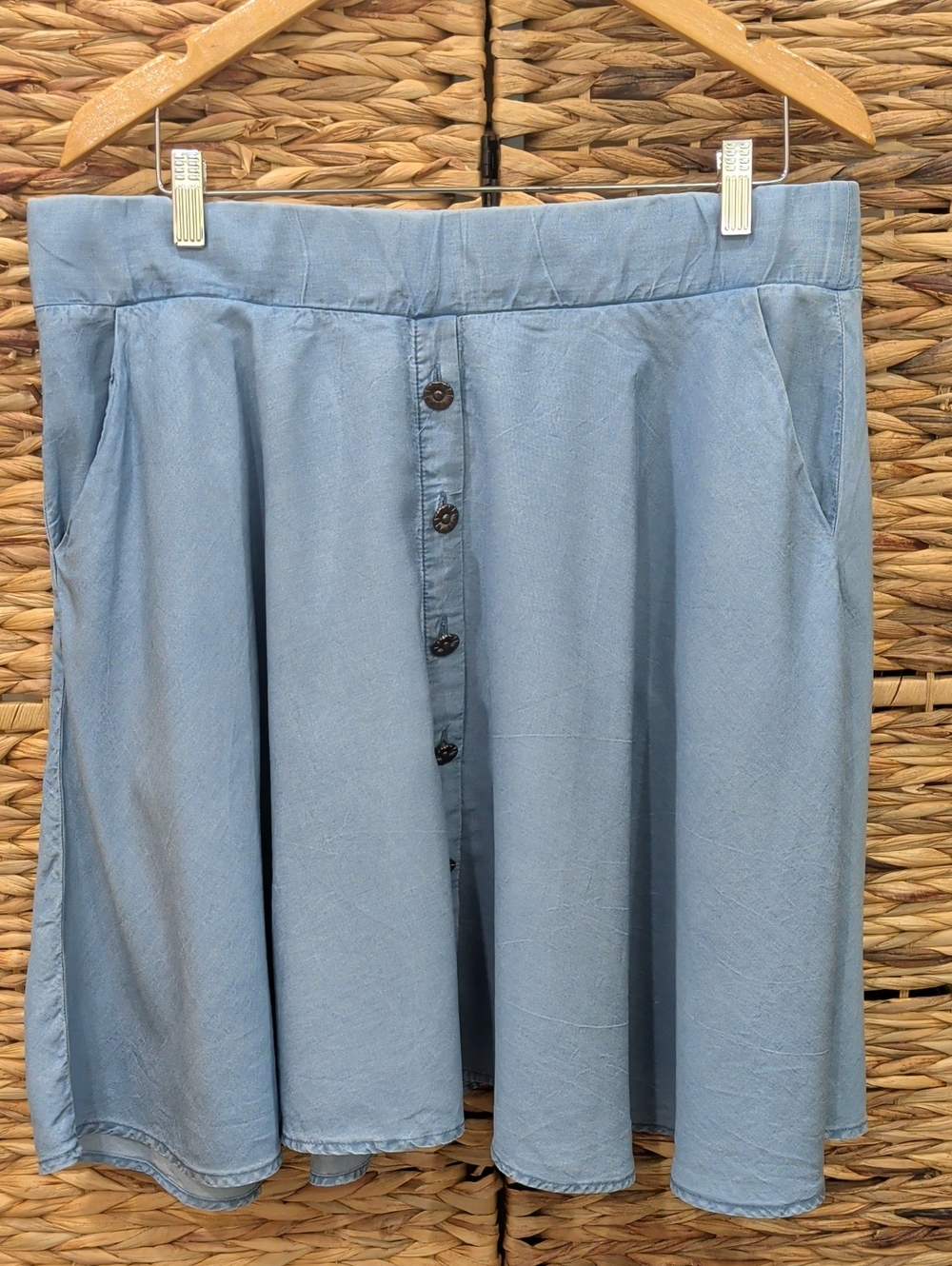 Torrid Light Blue Chambray Circle Skater Skirt Mini Size 1x